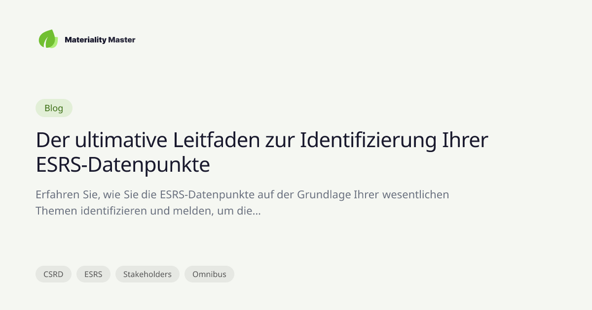 Der ultimative Leitfaden zur Identifizierung Ihrer ESRS-Datenpunkte ...