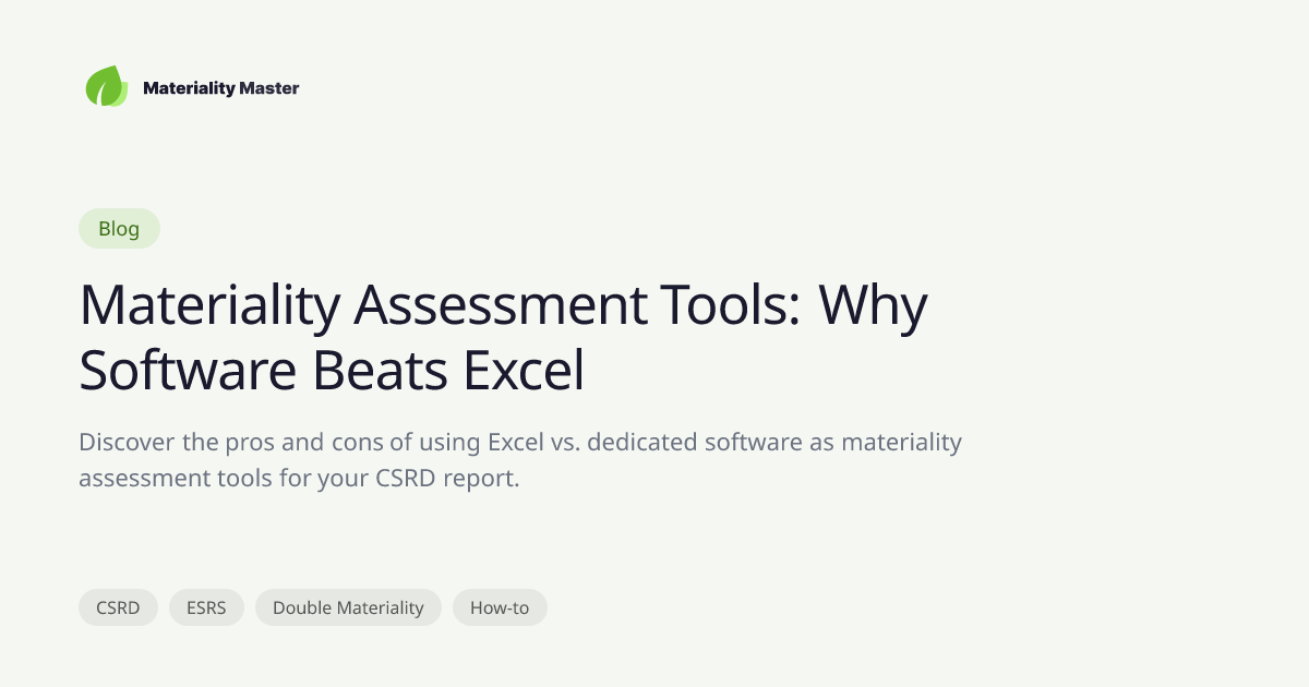 Materiality Assessment Tools: Why Software Beats Excel | Materiality Master