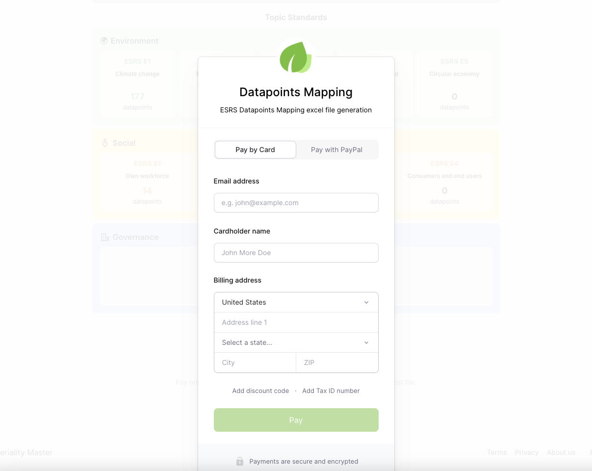 Data Points Mapping Tool - Checkout