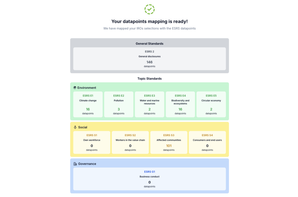 Datapoints Mapping Tool Results Preview